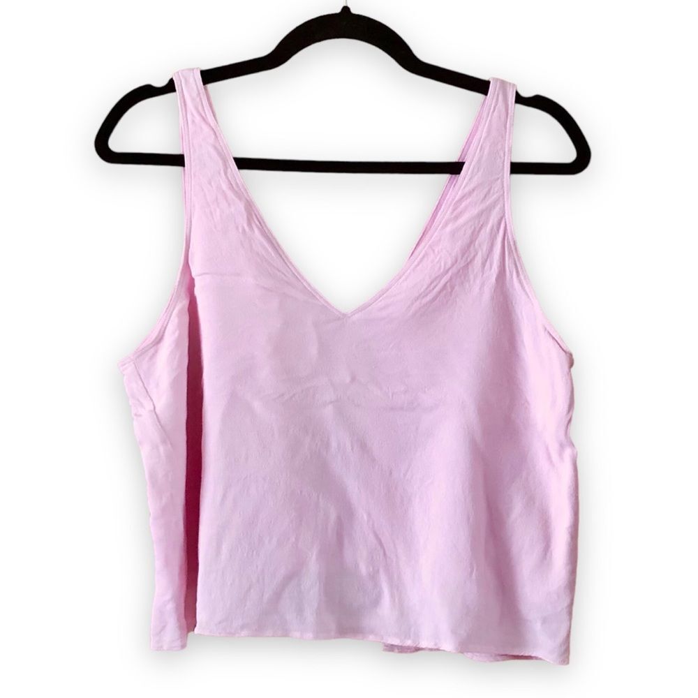 Aritzia Wilfred Kempner Blouse Tie Back Tank Top V-Neck Light Pink Size Large